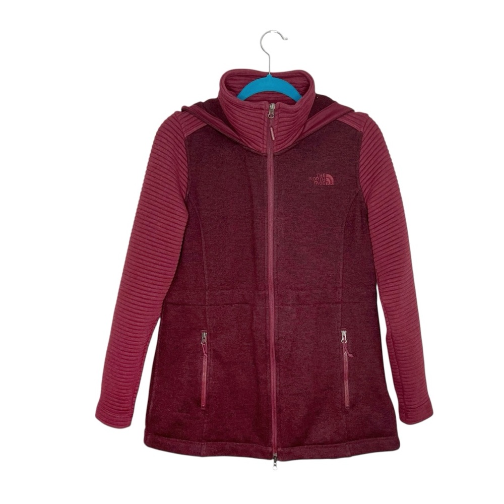 The North Face Indi Insulated Maroon Ribbed Hoodie Size Large